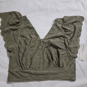 NWT Urban Romantics Crop‎ Top Eyelet Smocked Back Women's XL
